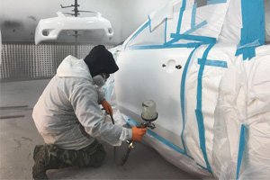 Auto body painting at MK Auto Body Inc
